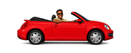 Terrance driving a red Auto Matrix coupe
